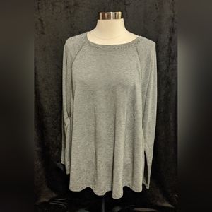 Calvin Klein Grey Striped Women's Shirt- 1X